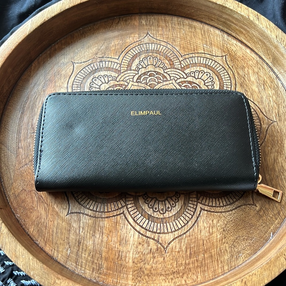 Black long thin wallet